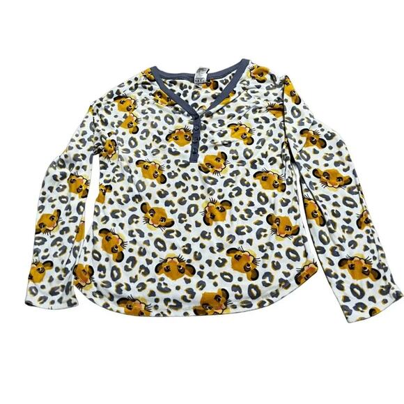 Disney Lion King Simba Leopard Print Soft Fleece Pajama Set Size Small - Picture 2 of 5